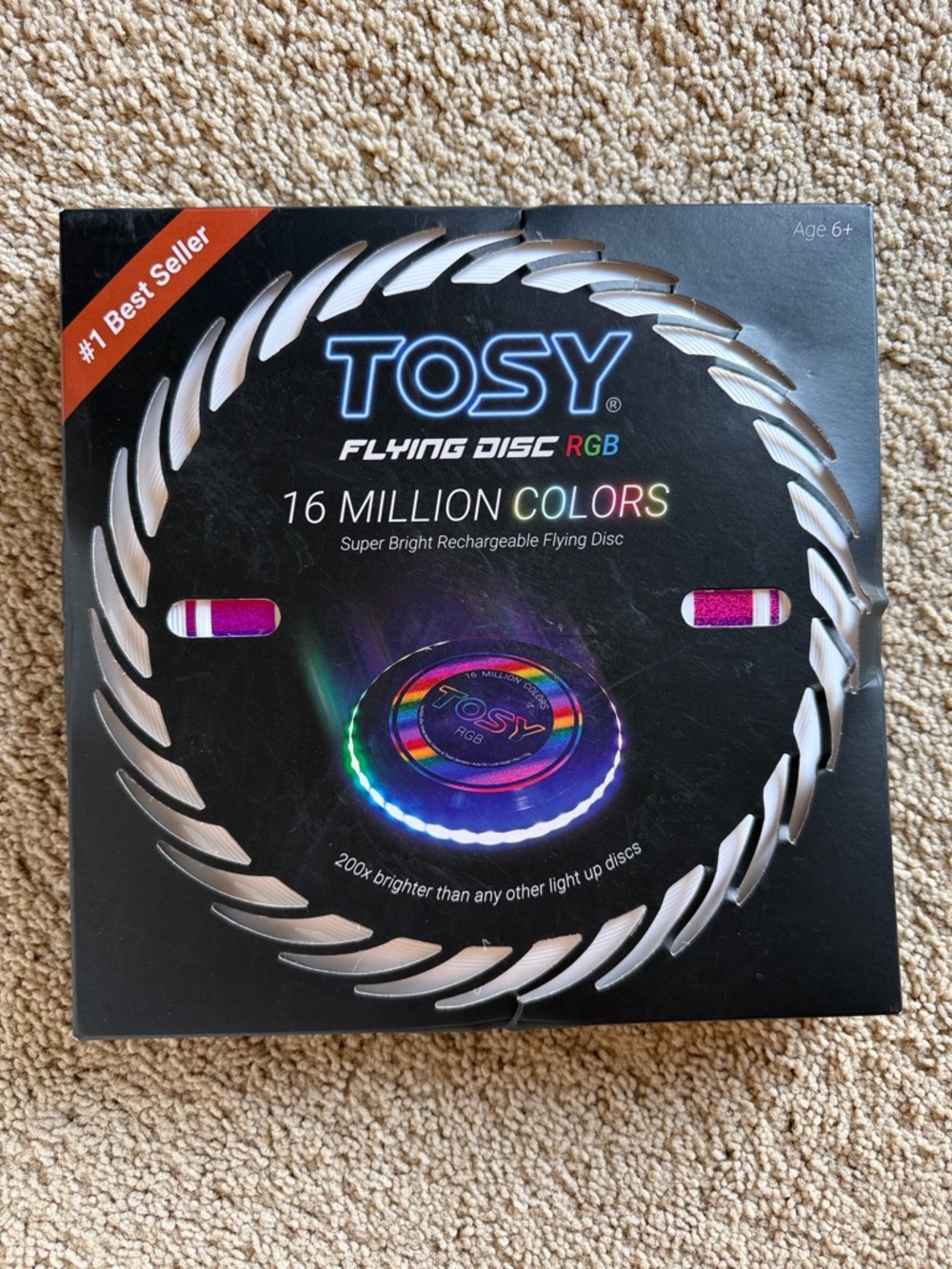 TOSY RGB Flying Disc - White Flying Disk with Multicolor Accent Lights